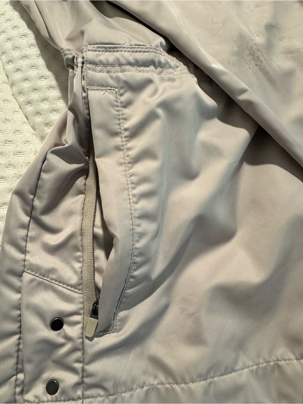 Light Gray Women's Hooded Rain Jacket - Picture 3 of 7